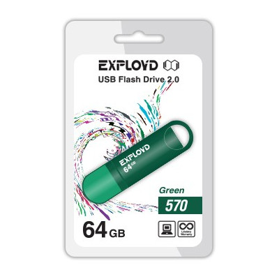 Zakazat.ru: USB Flash Drive 64Gb - Exployd 570 EX-64GB-570-Green