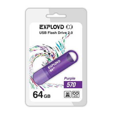 Zakazat.ru: USB Flash Drive 64Gb - Exployd 570 EX-64GB-570-Purple