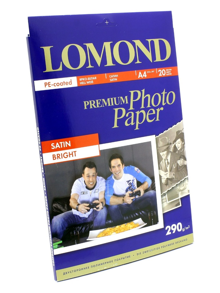 Фотобумага Lomond A4 290g/m2 сатин 20 листов 1108200
