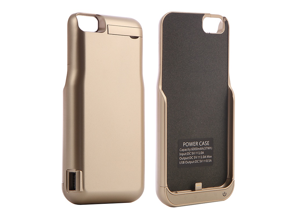 фото Чехол-аккумулятор red line для apple iphone 6 / 6s / 7 power case 6000 mah gold ут000010676