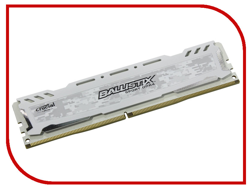

Модуль памяти Crucial Ballistix Sport LT White DDR4 UDIMM 2400MHz PC4-19200 CL16 - 8Gb BLS8G4D240FSCK, BLS8G4D240FSCK