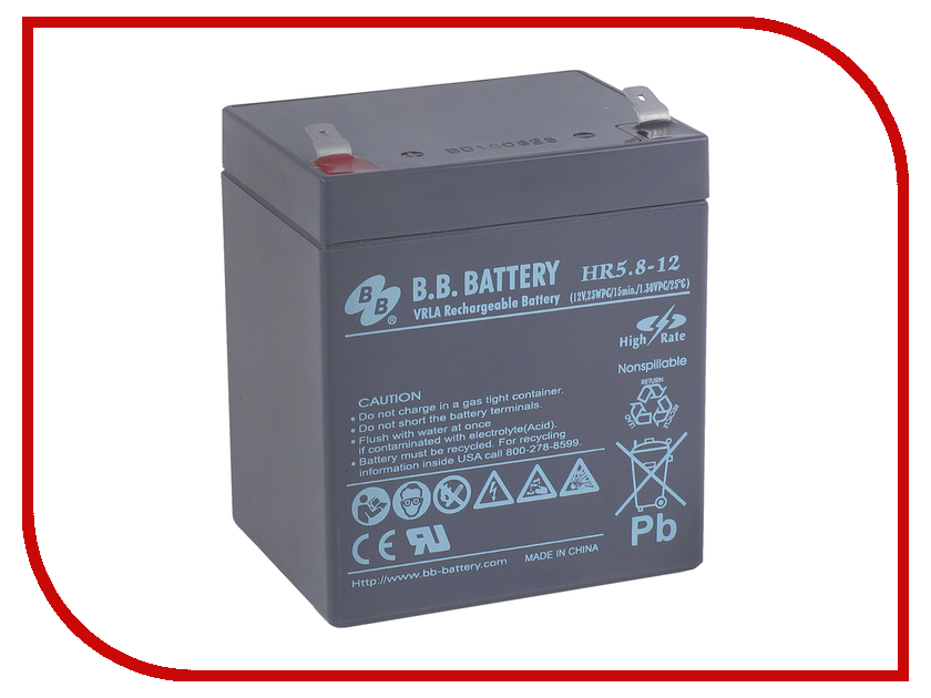 

Аккумулятор для ИБП B.B.Battery HR 5.8-12