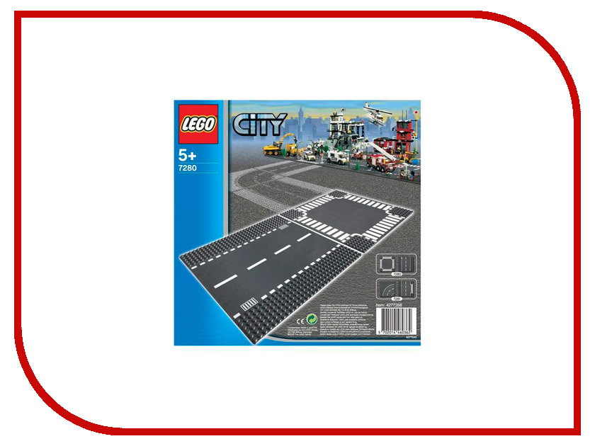 фото Плата Lego City Перекресток и прямые рельсы 7280