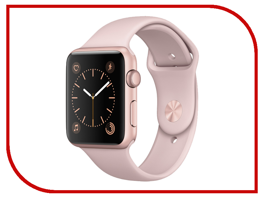 фото Умные часы APPLE Watch Series 2 42mm Rose Gold Aluminium Case with Pink Sand Sport Band MQ142RU/A