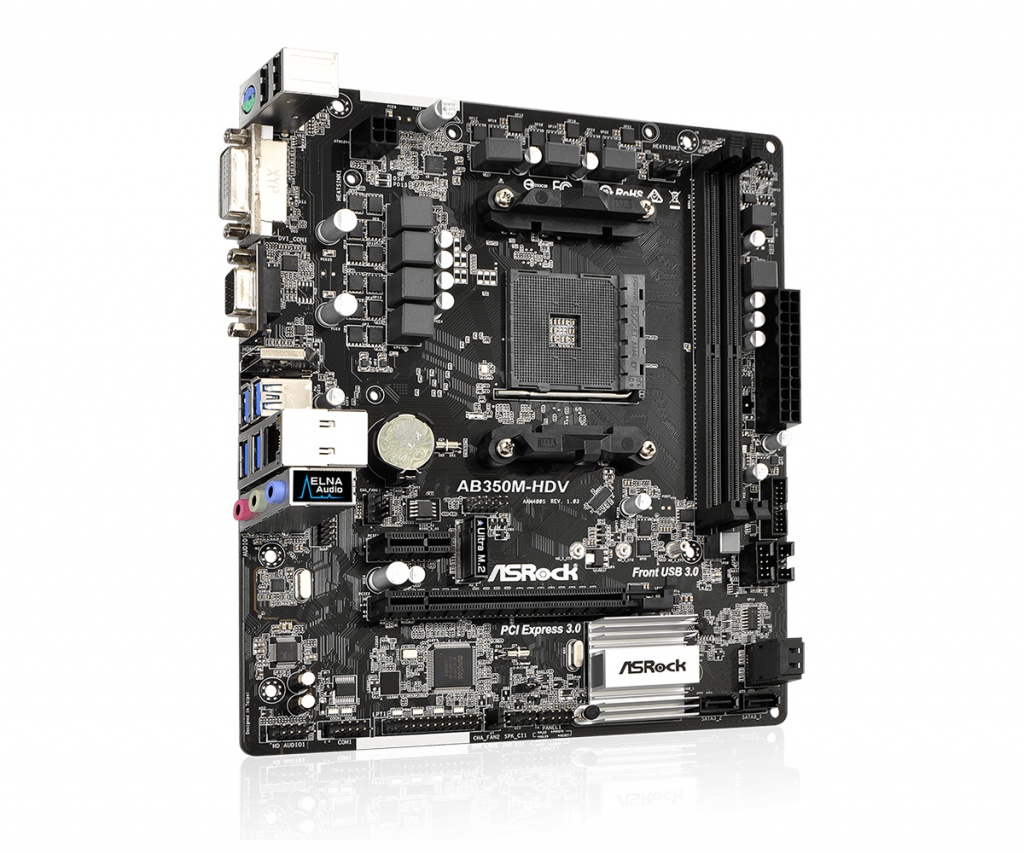 

Материнская плата ASRock AB350M-HDV, AB350M-HDV