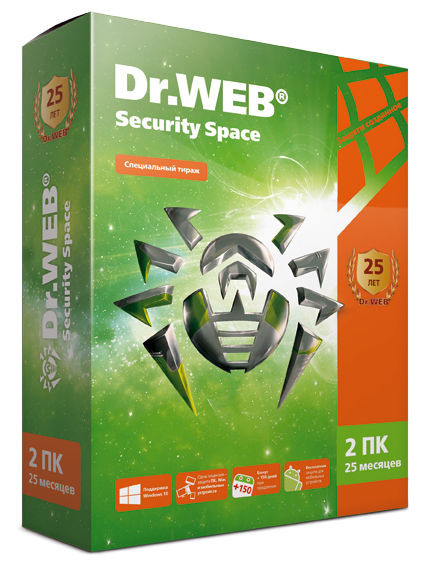 

Программное обеспечение Dr.Web Security Space 2ПК 25мес. AHW-B-25M-2-A2, AHW-B-25M-2-A2