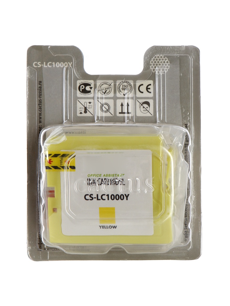 

Картридж Cactus CS-LC1000Y Yellow для DCP 130C/330C/MFC-240C/5460CN, для DCP 130C/330С/MFC-240C/5460CN