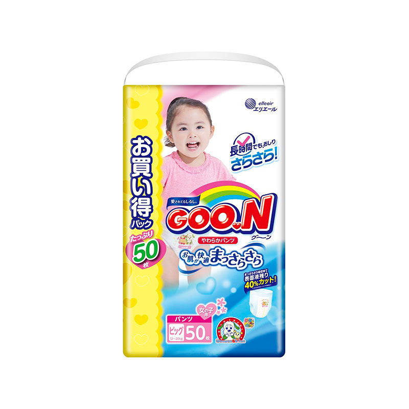 

Подгузники Goo.N Ultra Jumbo Pack Трусики 12-20кг 50шт XL для девочек 4902011751543 / 4902011855104