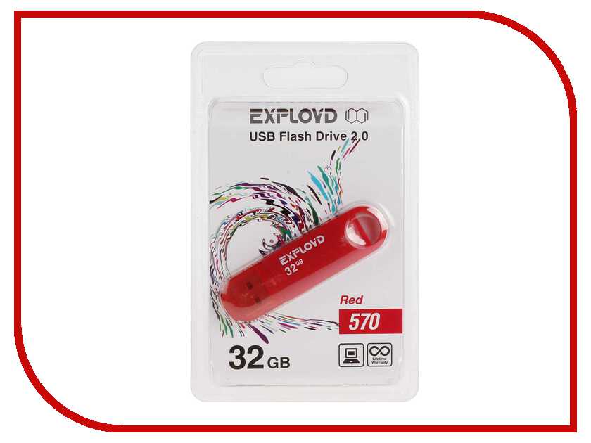 фото USB Flash Drive 32Gb - Exployd 570 EX-32GB-570-Red