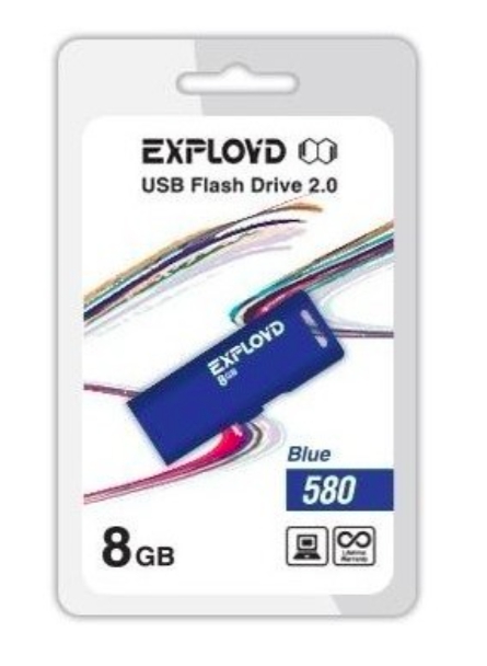 USB Flash Drive 8Gb - Exployd 580 EX-8GB-580-Blue usb flash drive 8gb oltramax 250 om 8gb 250 blue