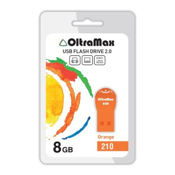 

USB Flash Drive 8Gb - OltraMax 210 OM-8GB-210-Orange, 210 OM-8GB-210-Orange