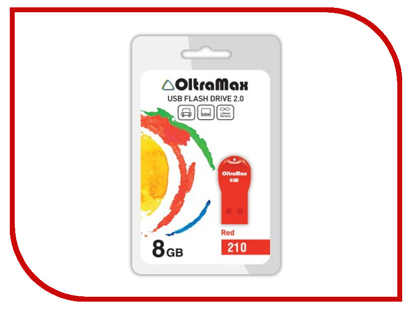 

USB Flash Drive 8Gb - OltraMax 210 OM-8GB-210-Red, 210 OM-8GB-210-Red