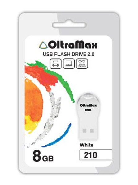 

USB Flash Drive 8Gb - OltraMax 210 OM-8GB-210-White, 210 OM-8GB-210-White