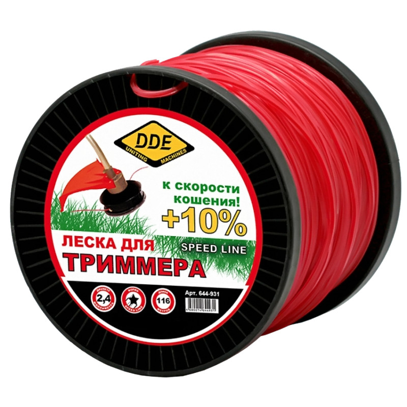 фото Леска для триммера DDE Speed Line 2.4mm x 116m Red 644-931