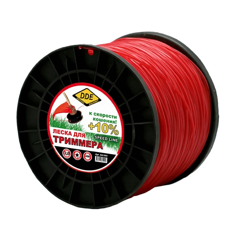 Леска для триммера DDE Speed Line 2.0mm x 498m Red 644-900 леска echo round line 2 0мм 379м c2070125