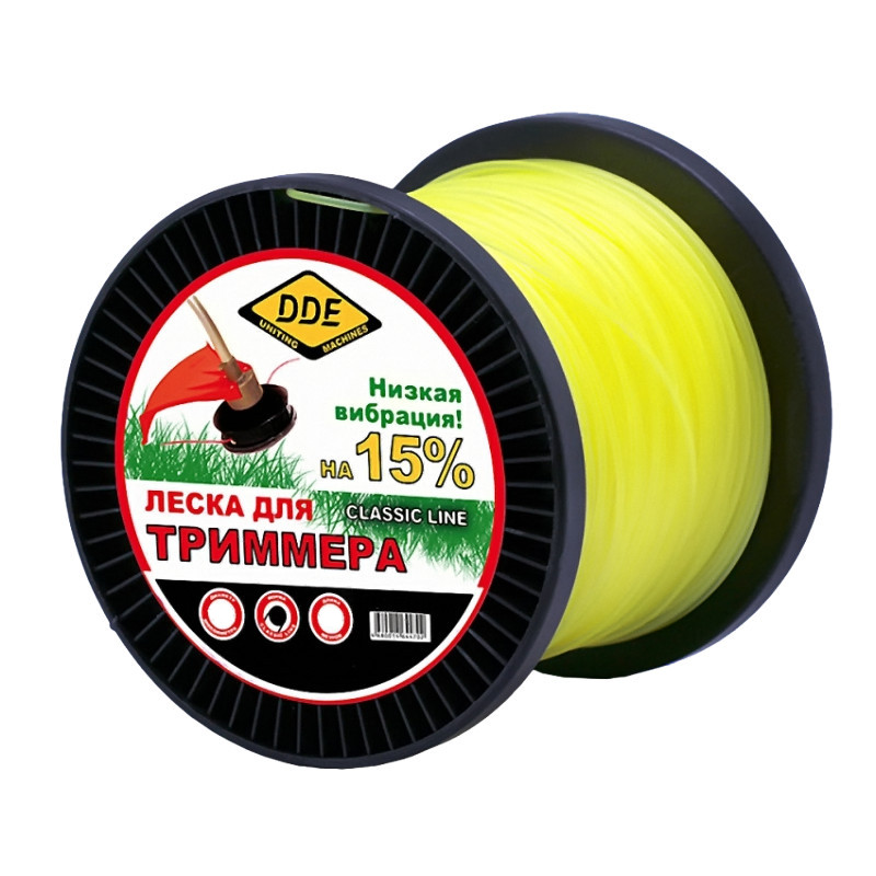 фото Леска для триммера dde classic line 3.0mm x 240m yellow 241-932