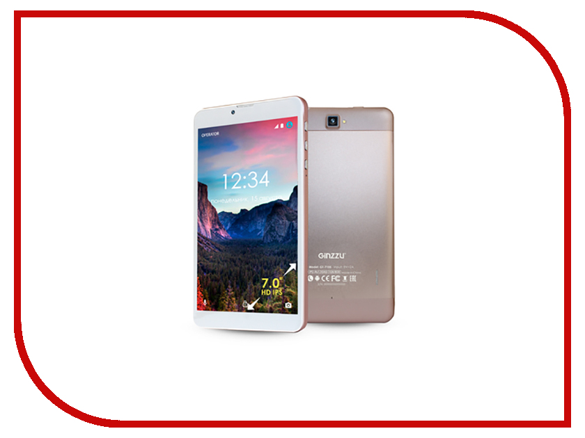 фото Планшет Ginzzu GT-7105 Pink-Gold (Spreadtrum SC7731 1.3 GHz/1024Mb/8Gb/GPS/3G/Wi-Fi/Bluetooth/Cam/7.0/1280x800/Android)