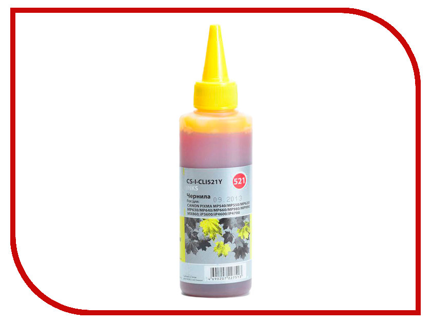 

Тонер Cactus CS-I-CLI521Y Yellow 100ml для Canon Pixma MP540/MP550/MP620/MP630/MP640