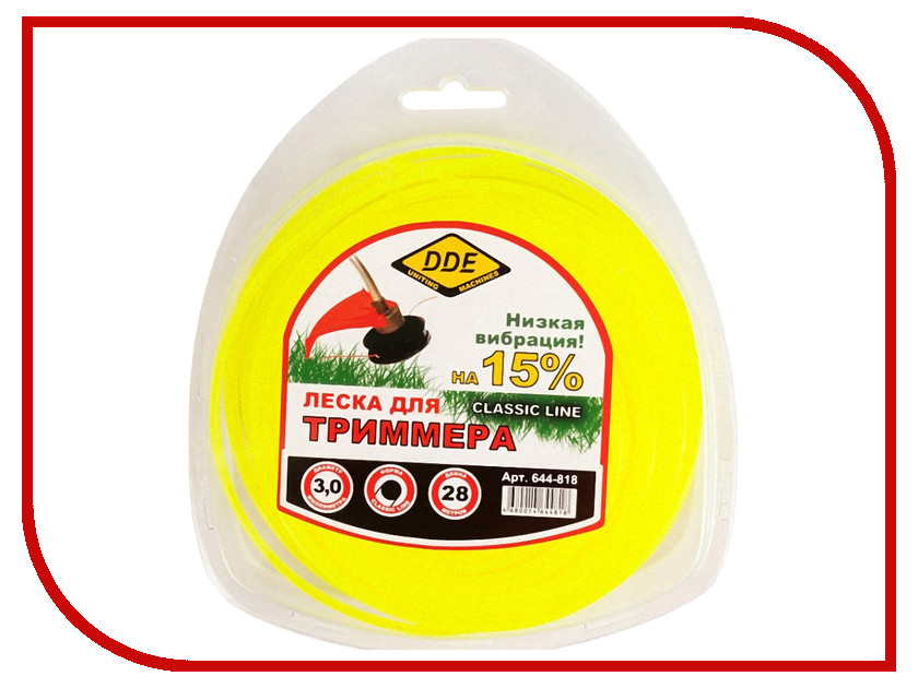 фото Аксессуар Леска для триммера DDE Classic Line 3.0mm x 28m Yellow 644-818