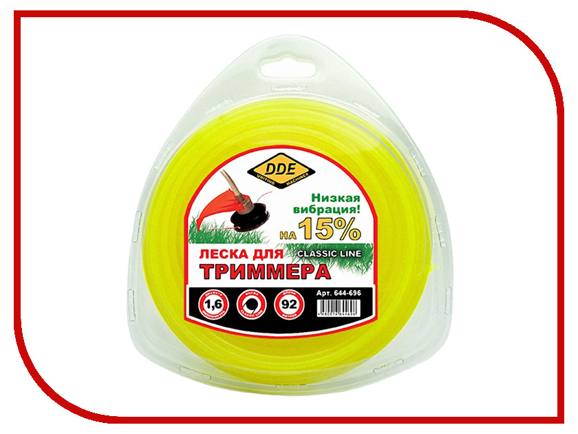 фото Аксессуар Леска для триммера DDE Classic Line 1.6mm x 92m Yellow 644-696