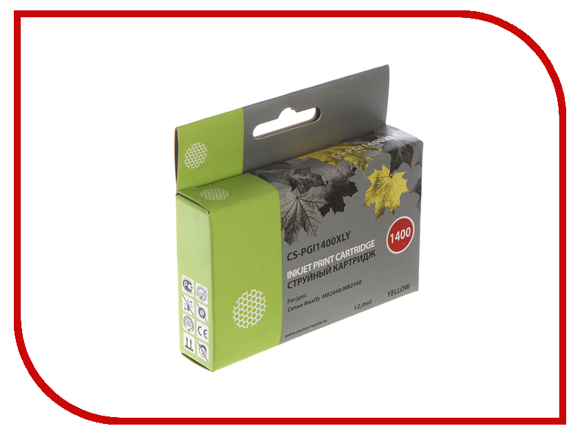 

Картридж Cactus Yellow для MB2050/MB2350/MB2040/MB2340 11.5ml CS-PGI1400XLY