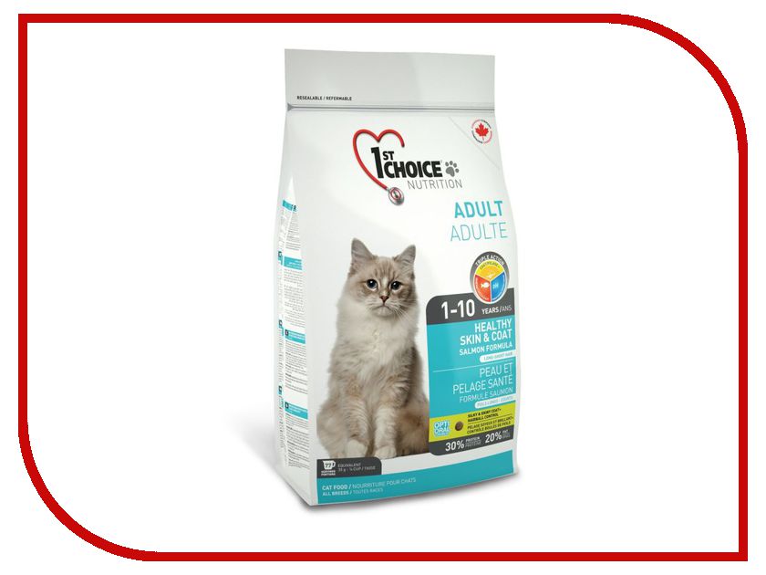 

Корм 1st Choice Лосось 350g для кошек здоровая кожа и шерсть 102.1.220