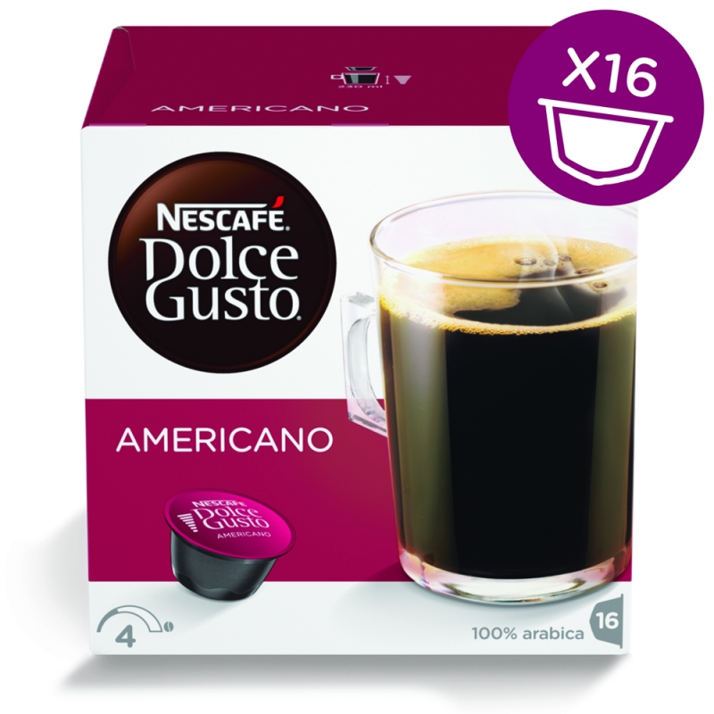 Капсулы для кофемашин Nescafe Americano 16шт стандарта Dolce Gusto 12115461
