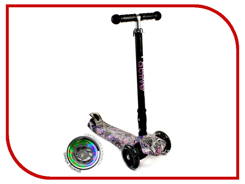 

Самокат Triumf Active Maxi Flash Plus Forest Black-Pink-Purple