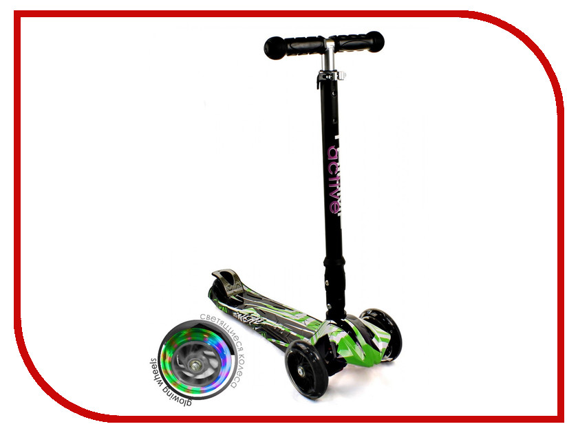 

Самокат Triumf Active Maxi Flash Plus Racer Black-light Green