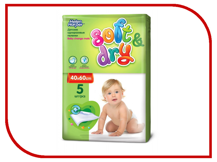 

Пеленки Helen Harper Soft & Dry 40х60см 5шт 962401550