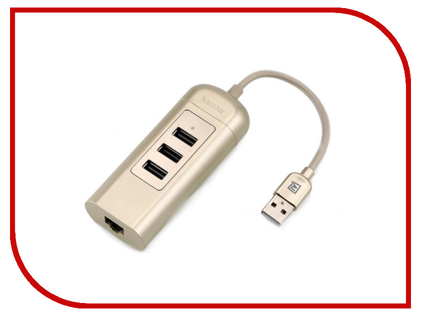 

Хаб USB Remax RU-U4 Cati 2.0 3xUSB Gold