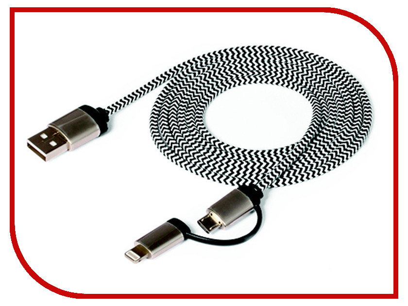 

Аксессуар DF 8pin-micro USB-USB uCable-01 Black-White