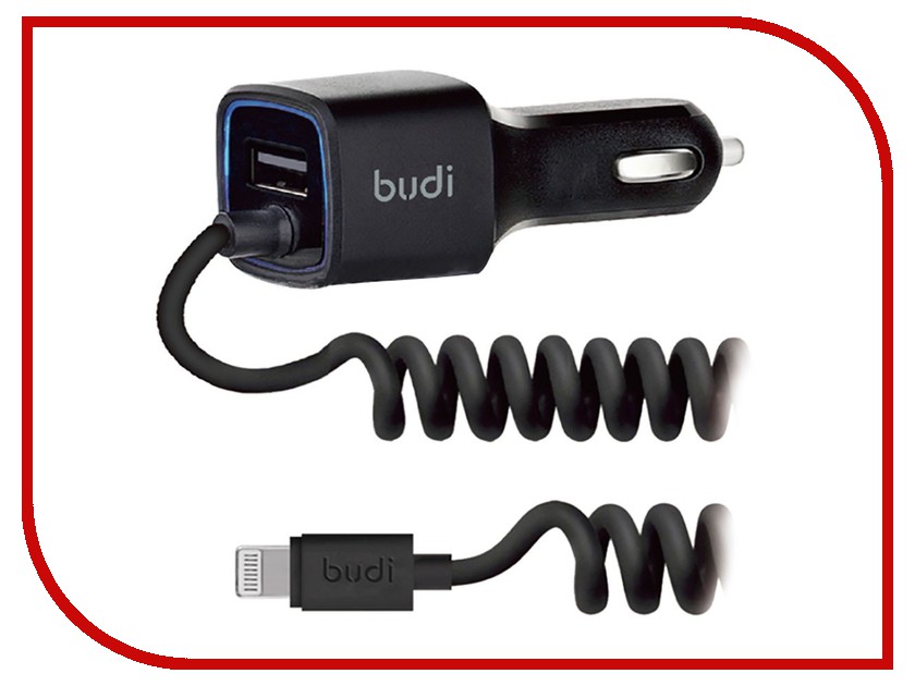 фото Зарядное устройство Budi M8J066L Lightning 2.4A Black