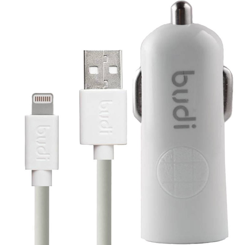 фото Зарядное устройство Budi M8J062L 2.4A + Lightning Cable White