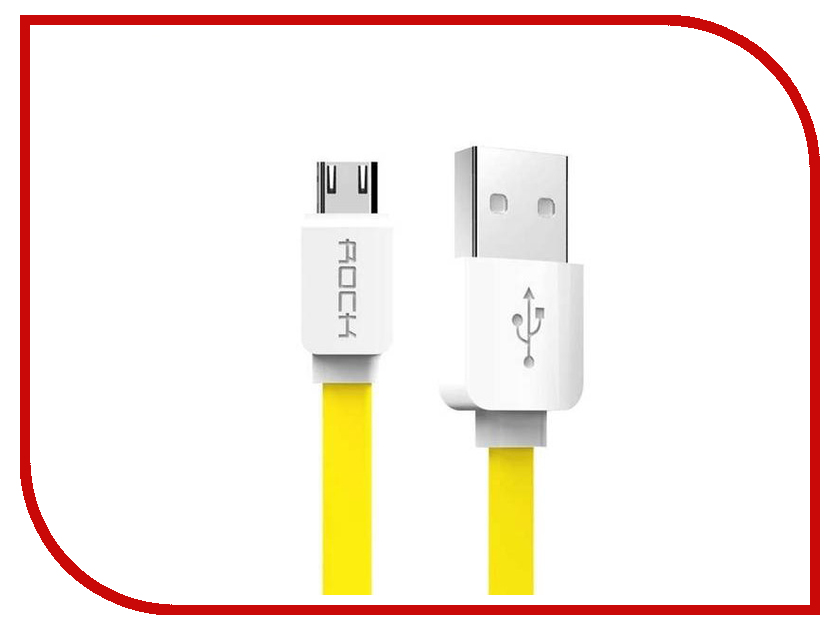 

Аксессуар Rock Flat USB - MicroUSB 1m Yellow