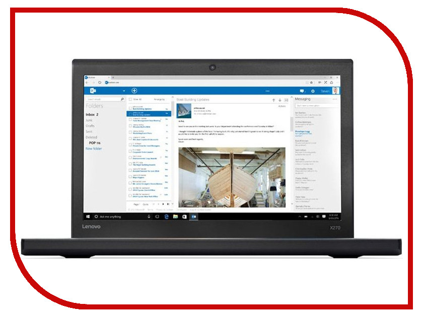 фото Ноутбук Lenovo ThinkPad X270 20HN0016RT (Intel Core i5-7200U 2.5 GHz/8192Mb/256Gb SSD/No ODD/Intel HD Graphics/Wi-Fi/Bluetooth/Cam/12.5/1920x1080/Windows 10 64-bit)