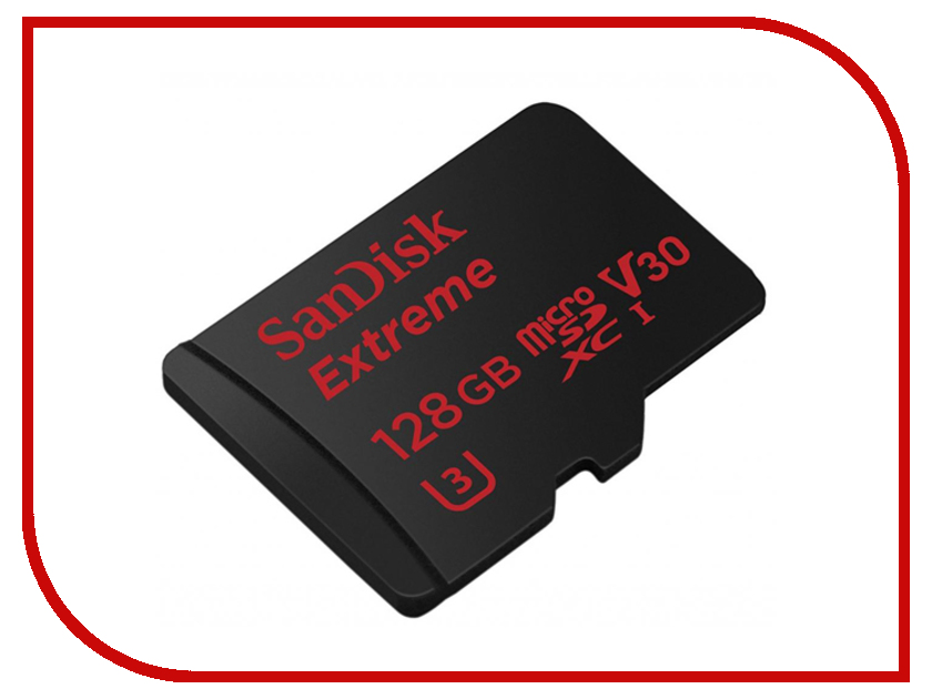 

Карта памяти 128Gb - SanDisk Extreme microSDXC V30 A1 UHS-I U3 SDSQXAF-128G-GN6MA с переходником под SD