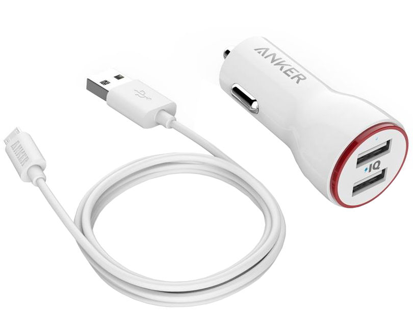 Зарядное устройство Anker 2xUSB Charger + 3ft Micro USB Cable White B2310H21 907003