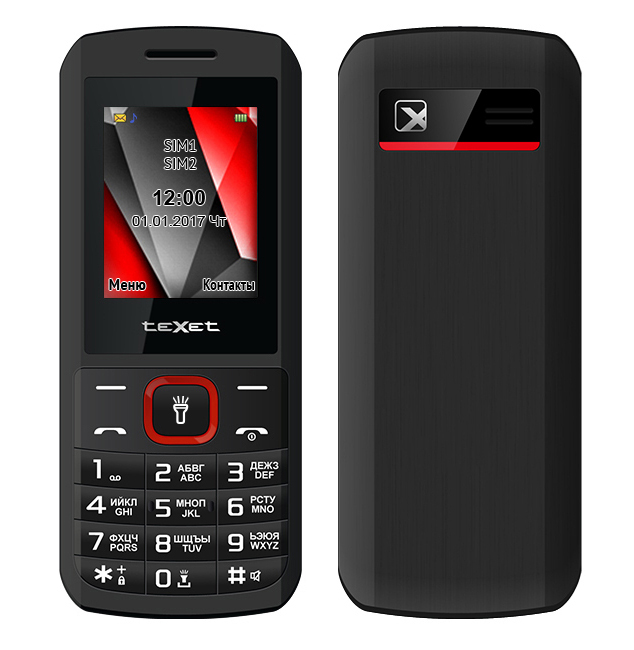 

Сотовый телефон teXet TM-127 Black-Red, ТМ-127