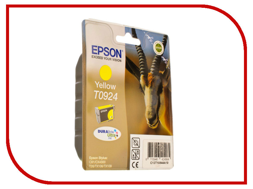 

Картридж Epson T0924 EPT10844A10 / C13T10844A10 Yellow