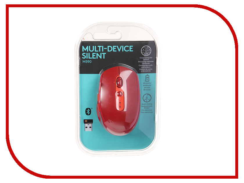 

Мышь Logitech M590 Red USB 910-005199