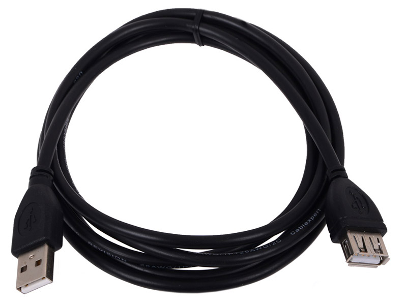 Аксессуар Gembird USB 2.0 AM/AF 1.8m Black CC-USB2-AMAF-6B кабель удлинительный usb 2 0 2xam af 1 8м gembird ccp usb22 amaf 6 позол конт черный пакет