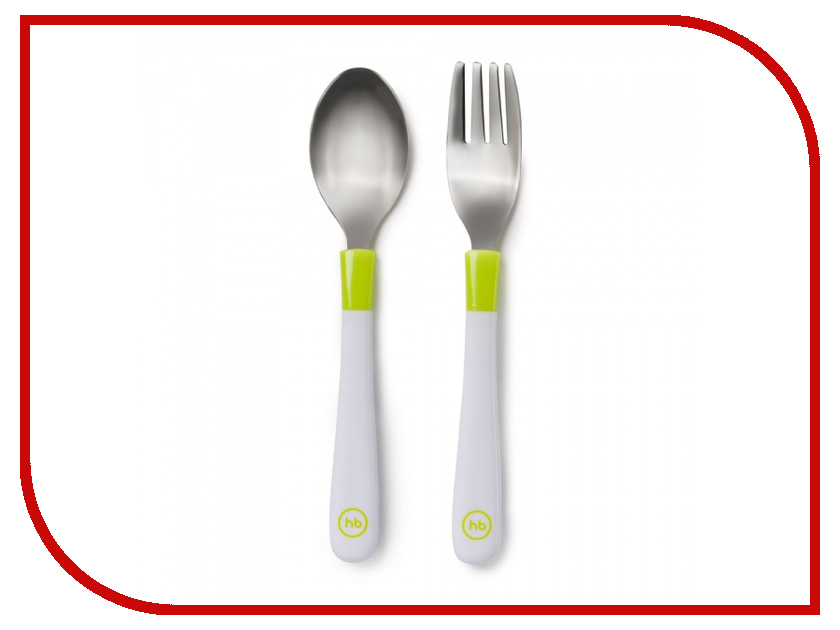 фото Набор столовых приборов Happy Baby Spoon Fork Baby Cutlery Set Lime 15027 4650069782179