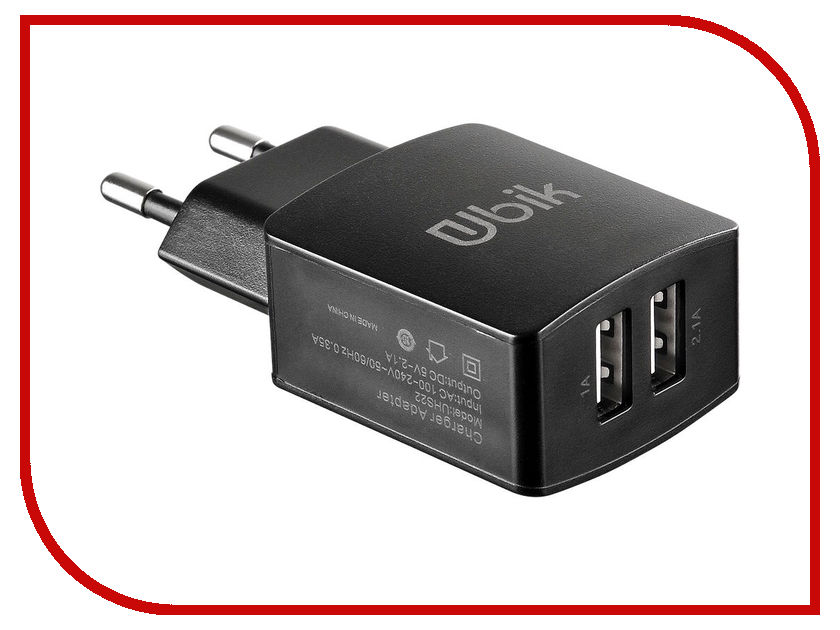 фото Зарядное устройство Ubik 2xUSB UHS22 Black