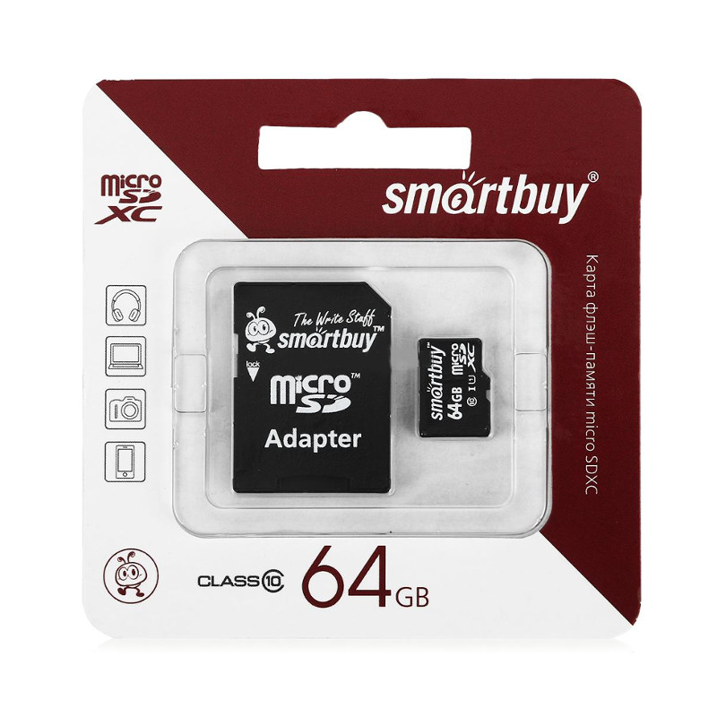  64Gb - SmartBuy Micro Secure Digital HC Class 10 SB64GBSDCL10-01    SD