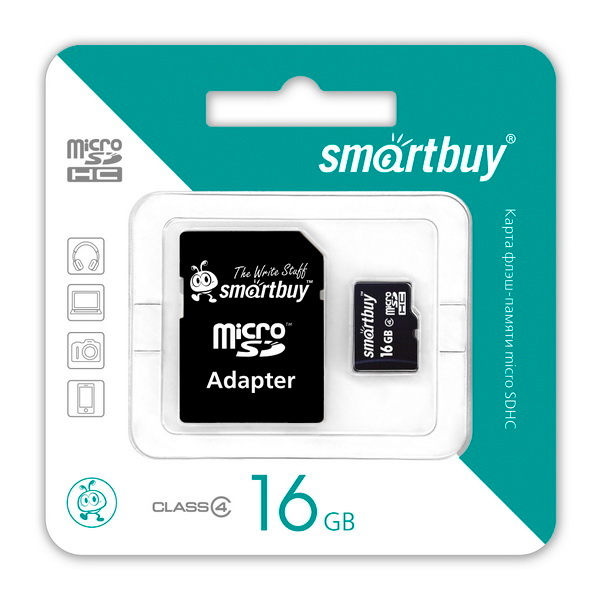   16Gb - SmartBuy Micro Secure Digital HC Class 10 SB16GBSDCL10-01    SD