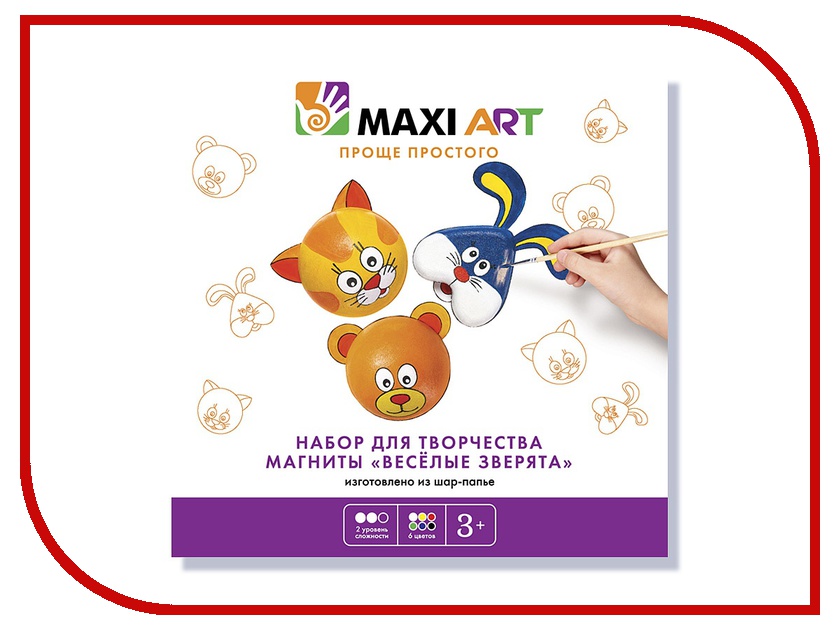 фото Набор Maxi Art Магниты Веселые зверята МА-0516-03