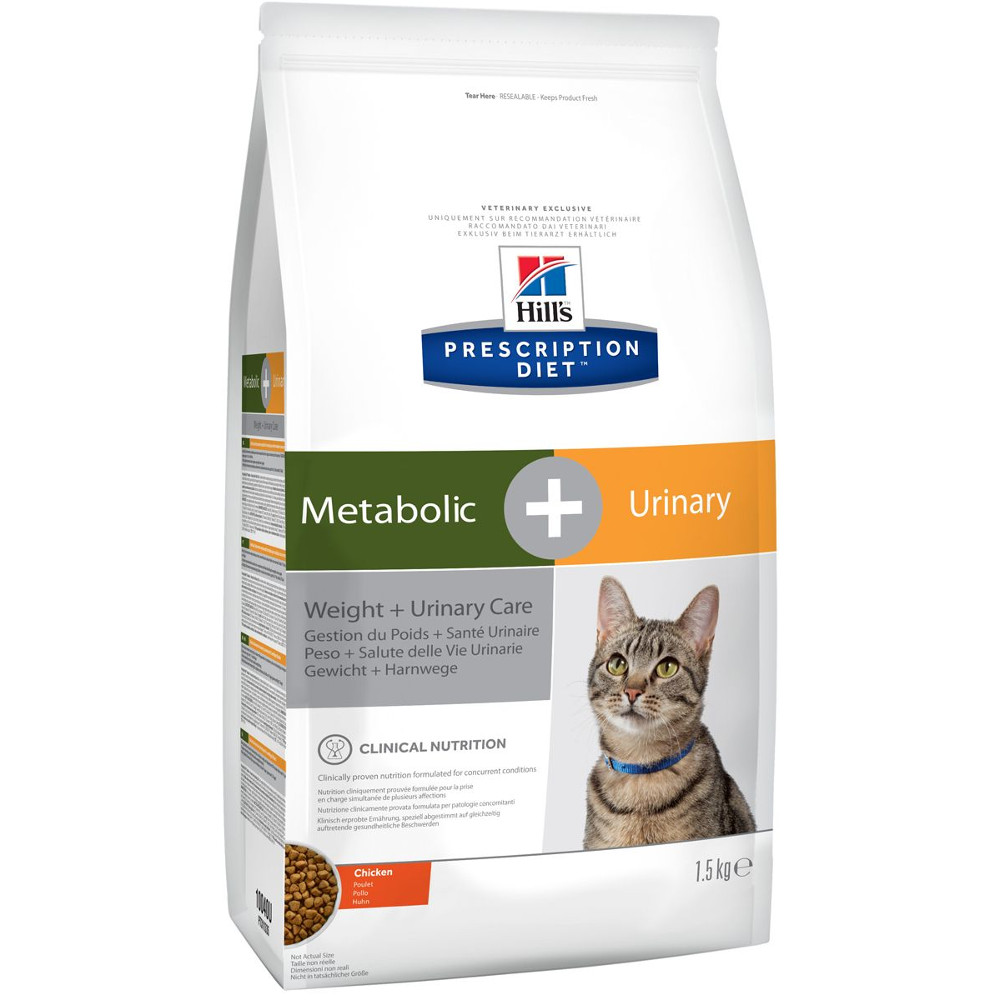 фото Корм Hills Metabolic + Urinary Диета для коррекции веса + Урология 1.5kg для кошек 10040