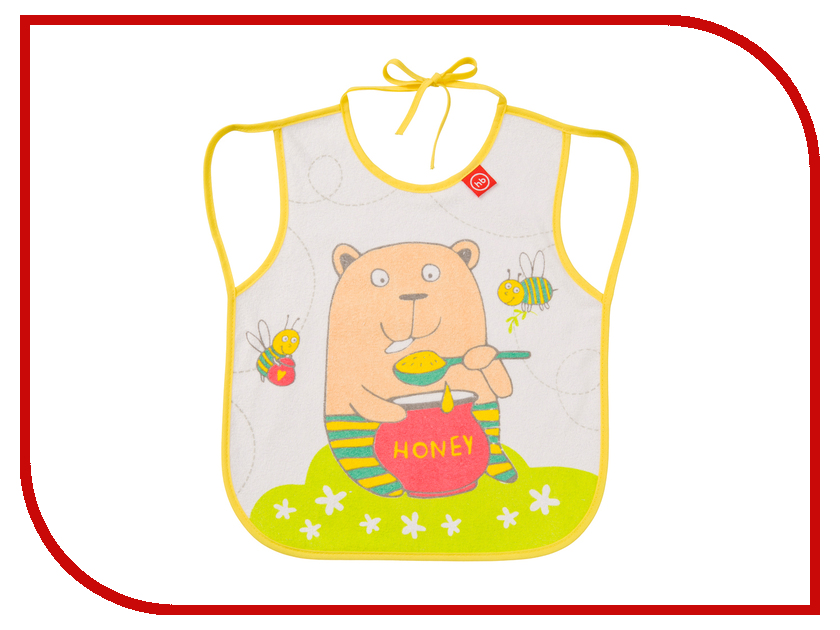 фото Нагрудный фартук Happy Baby 16011 Bib With Hangers Bear Yellow