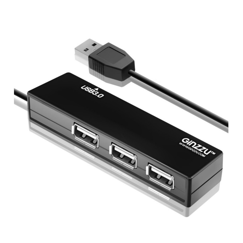 Хаб USB Ginzzu GR-334UB usb концентратор ginzzu gr 334ub разъемов 4 30 см черный